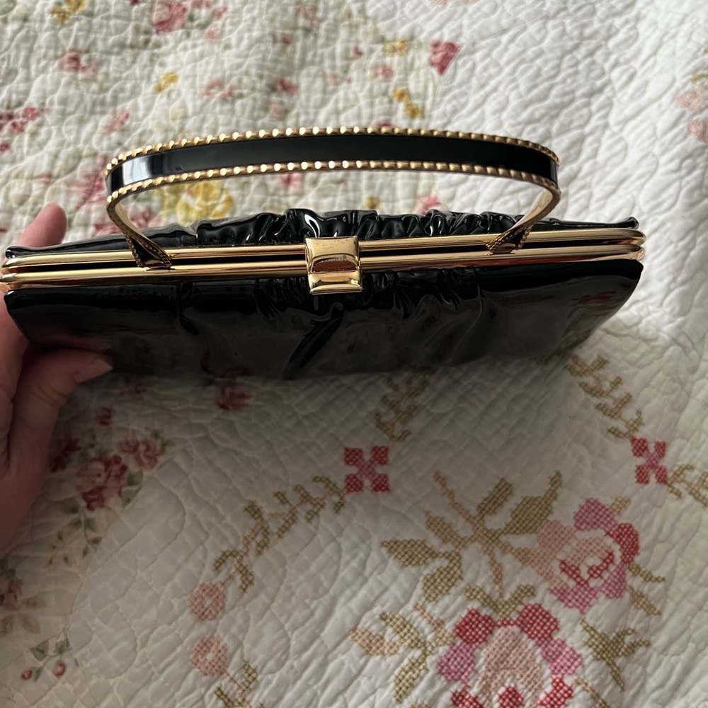 Vintage Ande Black Patent Leather Bag/Clutch “60’s” - Picture 4 of 12